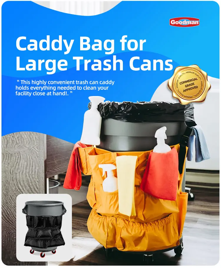 Hotel trash can caddy bag cleaning cart bag housekeeping trolley bag details