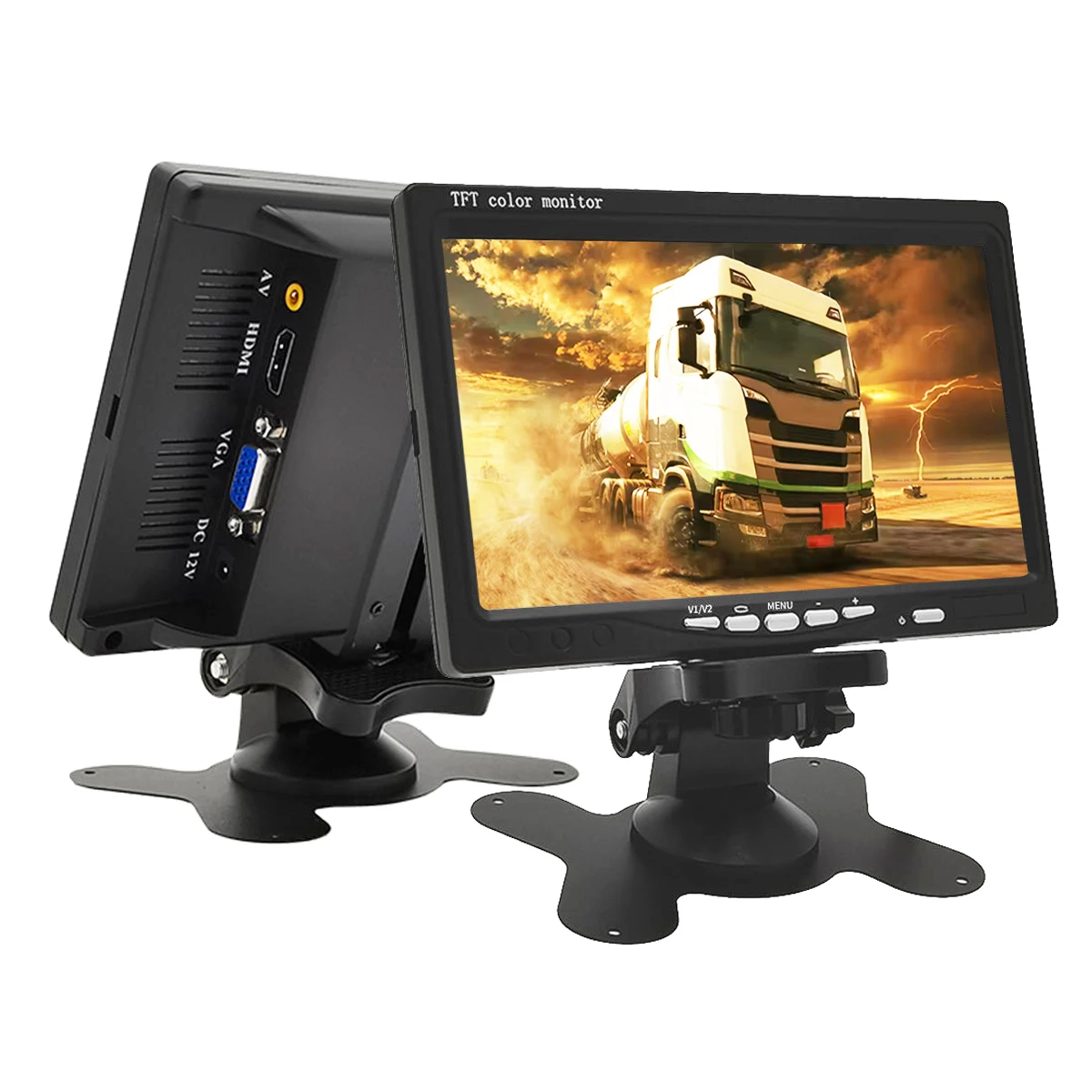 Rear View Rearview 7 Inch Split Screen Monitor for Car Vehicle Backup Camera Parking Assistance System Car Display Truck Monitor