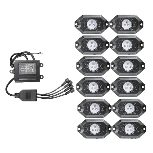 6 Pods RGB LED Rock Light Underglow Offroad Neon Lights Kit APP