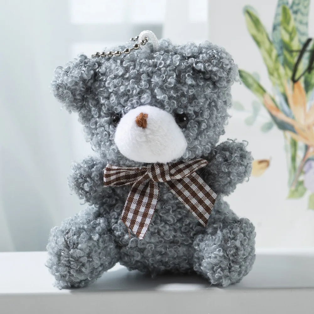 Promotion Cute Cartoon Mini Teddy Bear Keychain Plush Animal Toy Backpack  Kids Gifts Plush Teddy Bear Keychain for Gifts