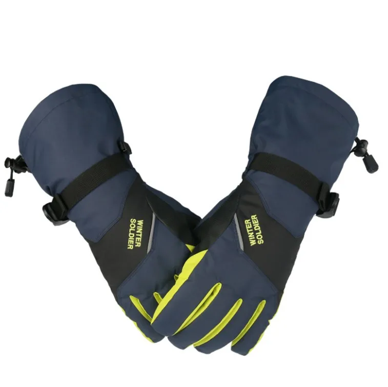 Оптовая продажа, Неоновые Теплые ветрозащитные и водонепроницаемые зимние лыжные перчатки для мужчин и женщин