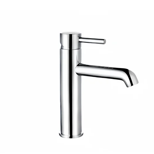 Modern Round Brass Basin Faucet - Chrome 