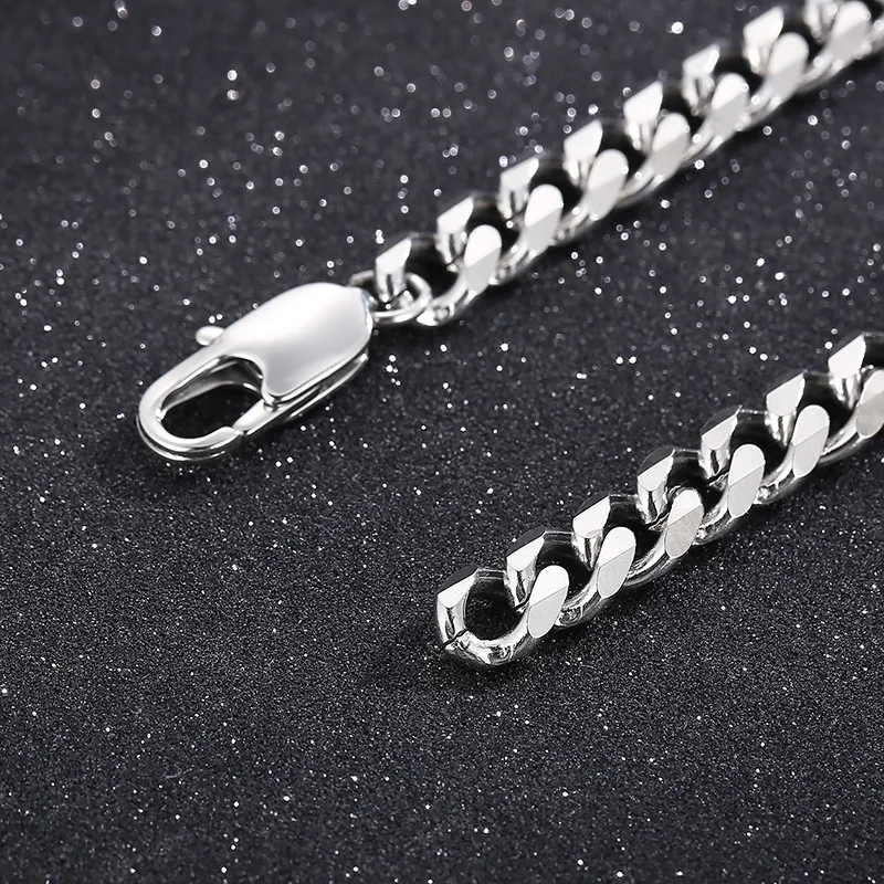Custom WaterProof  Stainless Steel Cuban Link Mens Hand Chains Stainless Steel Jewelry Men Bracelets Chain Bracelet Wholesale
