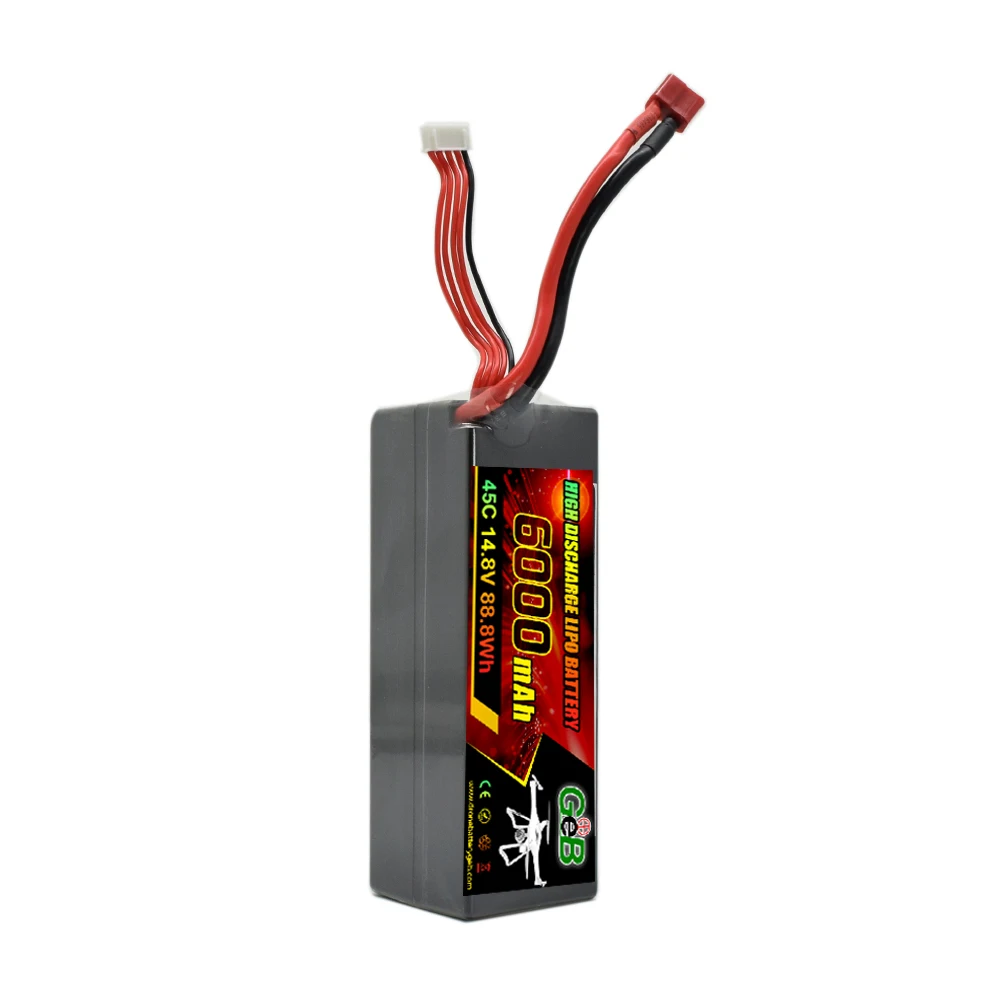 GEB 14.8V 4S 45C 35C høj afladningshastighed lipo batteri 4S 6000mah genopladeligt dronebatteri til RC legetøjsdrone