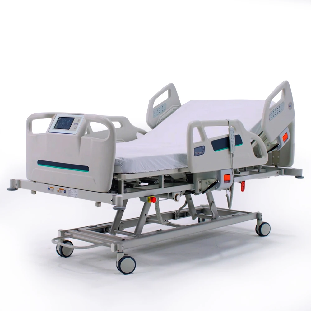 Full electric automatic adjustable medical hospital bed for ICU patient nursing with turning over tilting sitting care