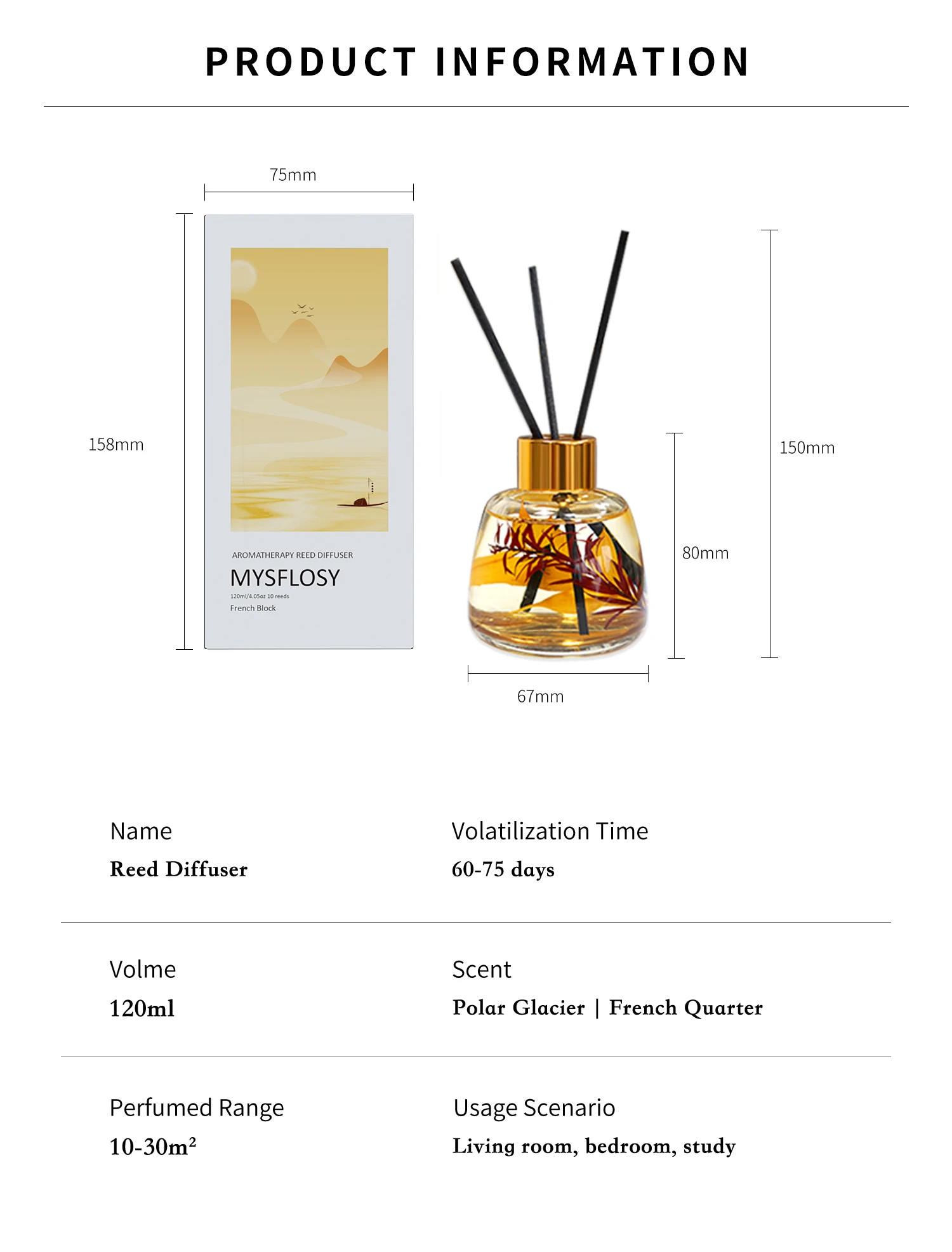 Custom 100ml Aromatherapy Home Fragrance Reed Diffuser Gift Set With ...