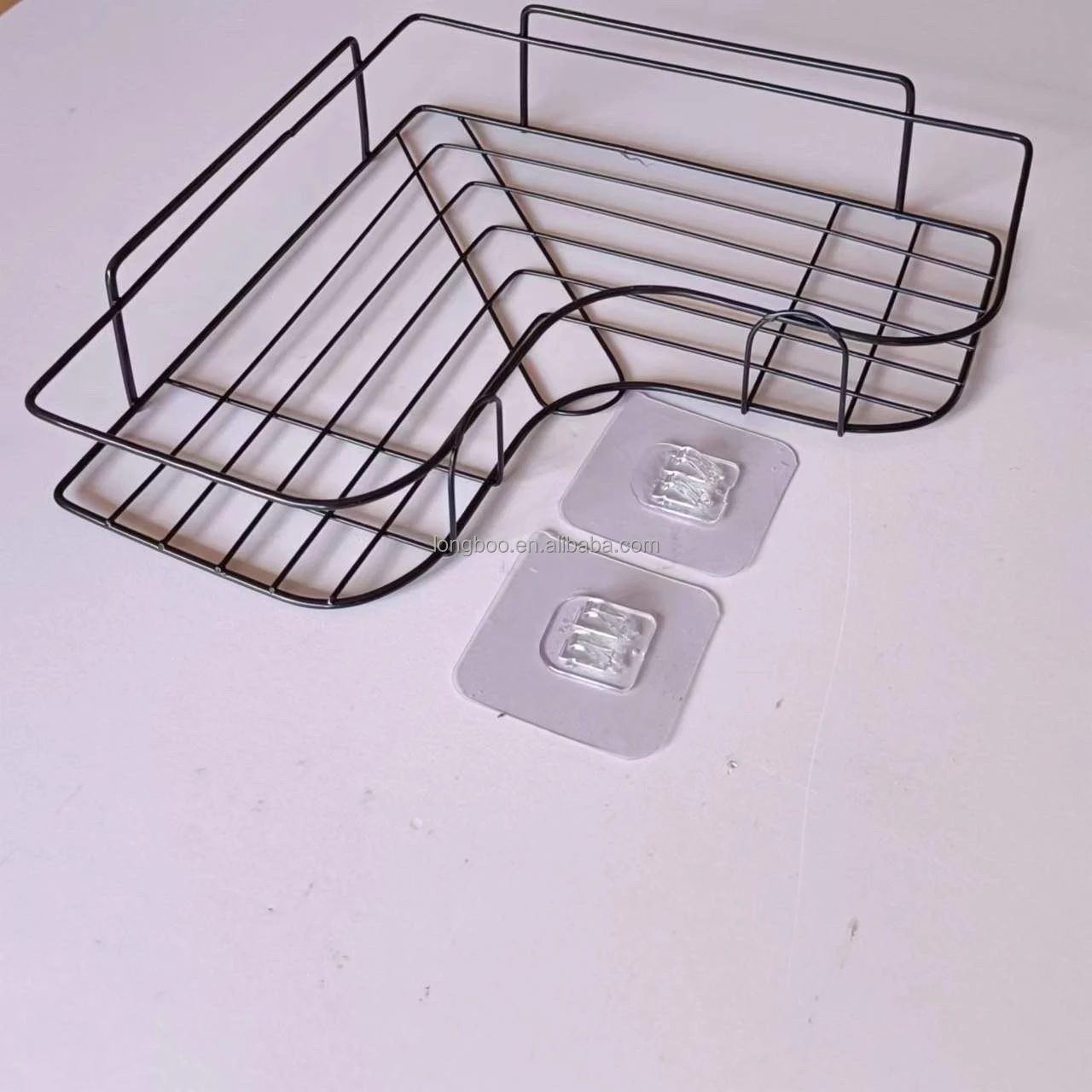 Wall Mount Rack Triangle Wall Mounted Square Shelf Perforation-Free Triangle Storage Rack ...