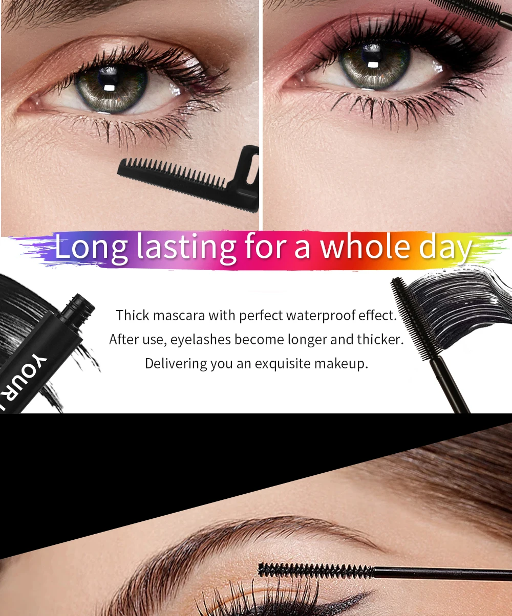 Wholesale Custom Waterproof Mascara Gel Thick Long Lasting 4d Silk