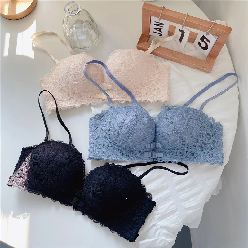 Strapless Breathable Hole Ladies Underwear Front Close Bra Strapless  Push-up Strapless Lace Bra - Buy Lace Flower Surface Breast Massage  Comfortable