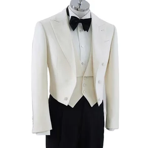 Custom Men's White Slim Wedding Suits Bespoke Plus Size Breathable Zipper Fly Pant Single Breasted for Bridegroom Ceremonies
