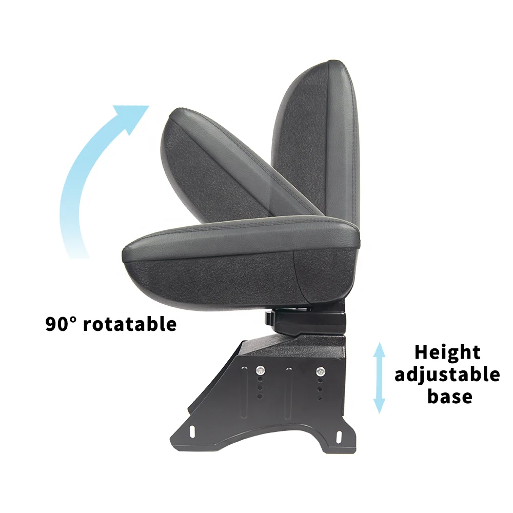 Accoudoir Voiture Central Universel Gris - Réglable Avec Rangement - Compatible Multi-Marques