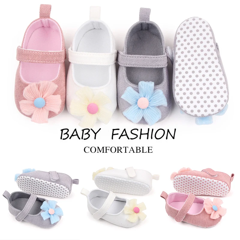 Spring and Fall New Flower Soft Soled Baby Walking Shoes for Girls manufacture