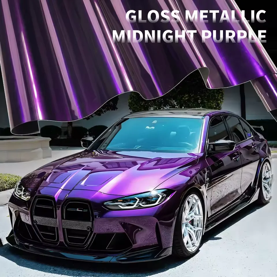 High Glossy Metallic Midnight Purple Wrapping Vinyl Wrap Sticker For Car Decals For Motorcycle
