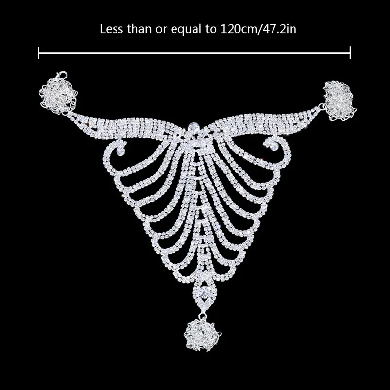 Sexy Sparkly Crystal Rhinestone Thong Panty Waist Chain Belly Body Harness Bikini Underwear Jewelry for Women Nightclub Party