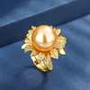 adjustable size Gold golden balls ring