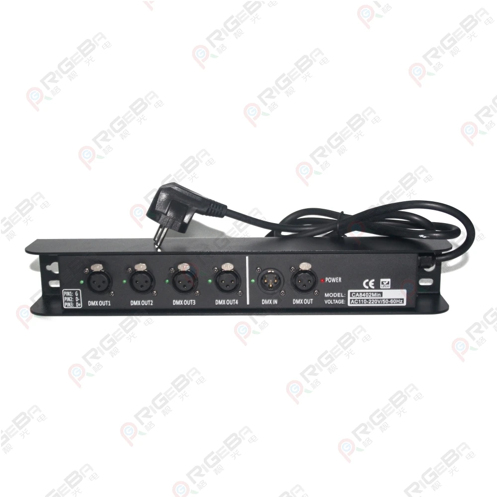 Mini Dmx Splitter 1 in 4 Out With Electronic Isolation signal and Transformer Power Supply for Lights