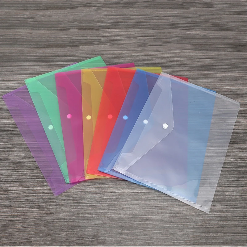 Jaykal Transparent Plastic FSA4 Envelope Folder Documents File Storage Bag  with Snap Button Document File Folder for Certificates Size FSA4  Color Multicolor Pack of 5  Amazonin Office Products