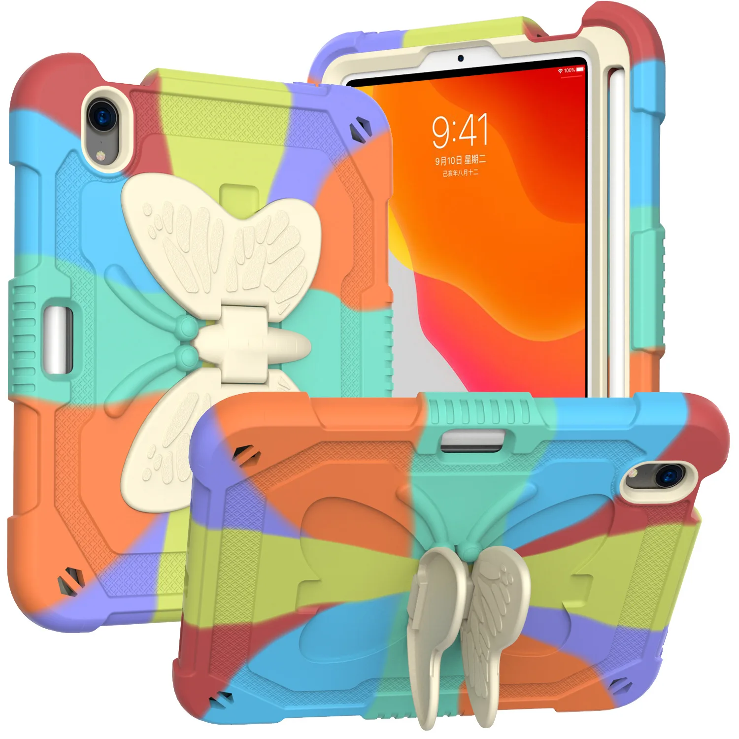 Heavy Duty Shockproof Protective Case for IPad Mini 6 2021 Lightweight Shockproof Handle Stand Rugged Cover