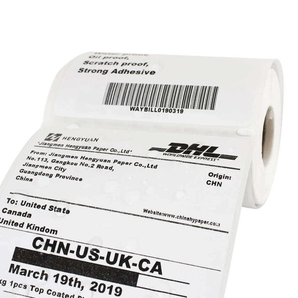 Cardboard Box Self Adhesive Sticker Strong Adhesive Paper Continous Roll Label Stickers 4x6 Shipping Labels