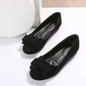 Plus Size Fashion Comfortable Women Flats Office Shoes New Style Women Slip-on Flat Shoes Bow Knot Woman Casual Ladies Shoes