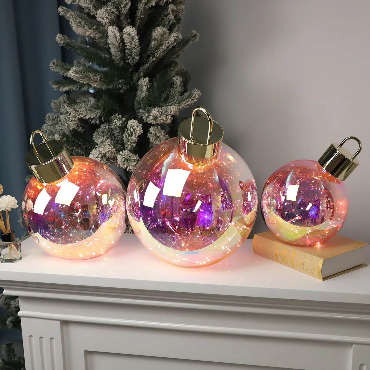 personalized 150mm 200mm art glass christmas balls large globe ornaments