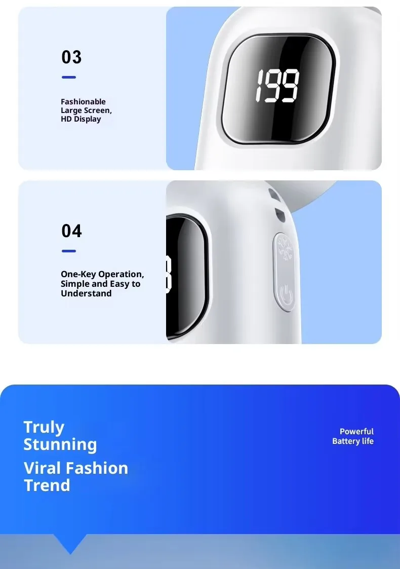 New Model Handheld Fan with 199-speed High-power-border Outdoor Charging Portable USB Cooling Small Fan for Wholesale