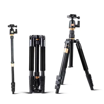 QZSD Q555 Professional Aluminum Tripod for DSLR SLR Camera with Ball Head Loading 8KG Tripod to Monopod detail image