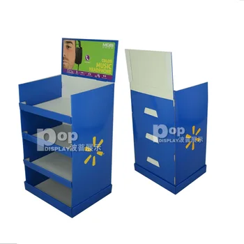 Free printing rack display carton corrugated cardboard bin
