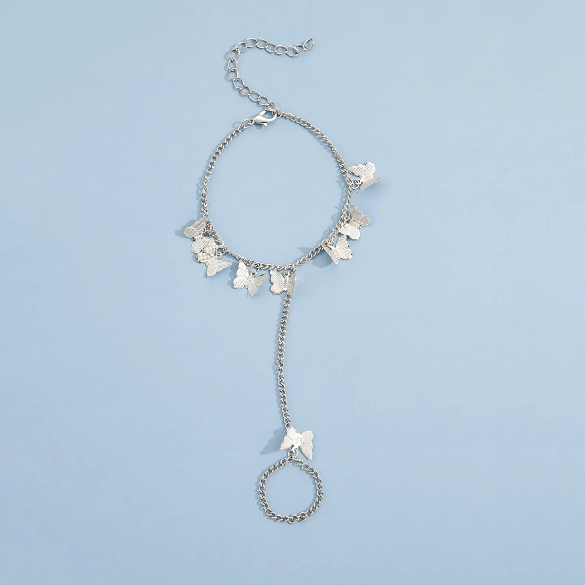 Bracciale Con Anello Da Dito A Farfalla Boho - Gioiello Vintage Oro Per Donne E Ragazze, Catena Schiava Regolabile