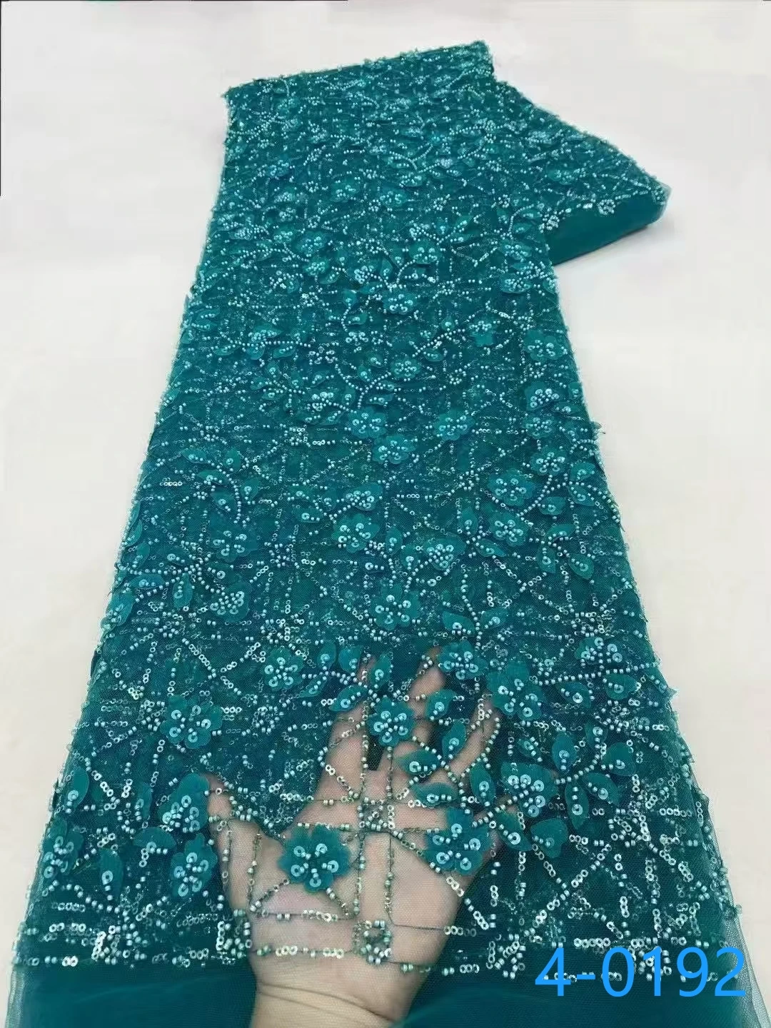 Hot Selling Luxury Laces Top One China Heavy Beaded Lace Fabric Graceful  Competitive Price Handwork Lace Dress Fabric for Bridal