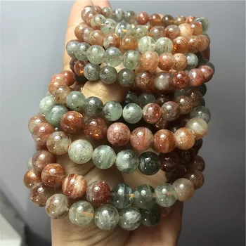 Lucky Natural 8 10 Mmsunstone, Aarush Golden Strawberry Quartz Round Beads Semi-precious Stone Bracelet Stone Fashion Woman