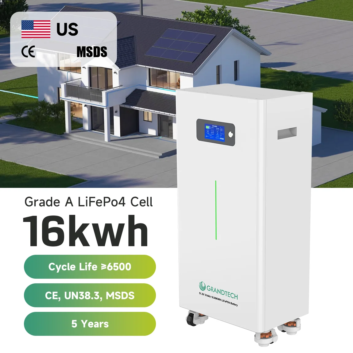 Factory Customization 16kWh 15kWh Rechargeable 51.2V 48V 314Ah 280ah Lifepo4 Battery Pack Solar Home Lithium Ion Batteries