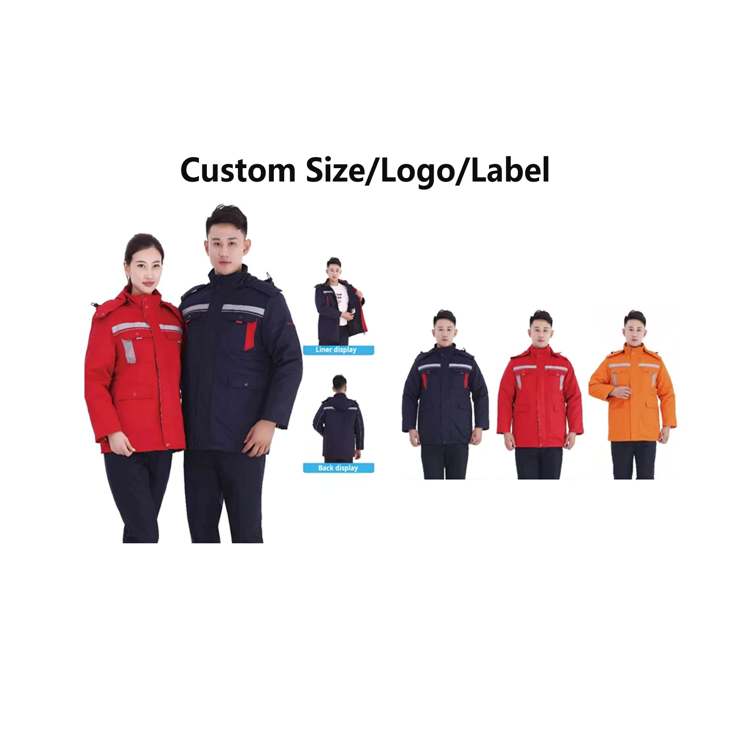 Custom Safety Anti-Static Winter Work Jackets Working Top Coat Clothes Overalls Medium Winter Outdoo