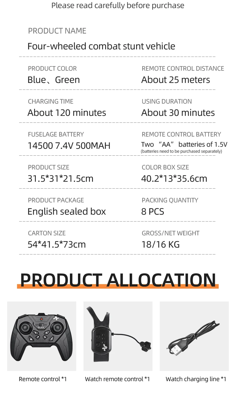 Tanque de control remoto 2,4 GHz 4WD Detección de gestos manuales RC Drift Stunt Car RC Tank con balas blandas