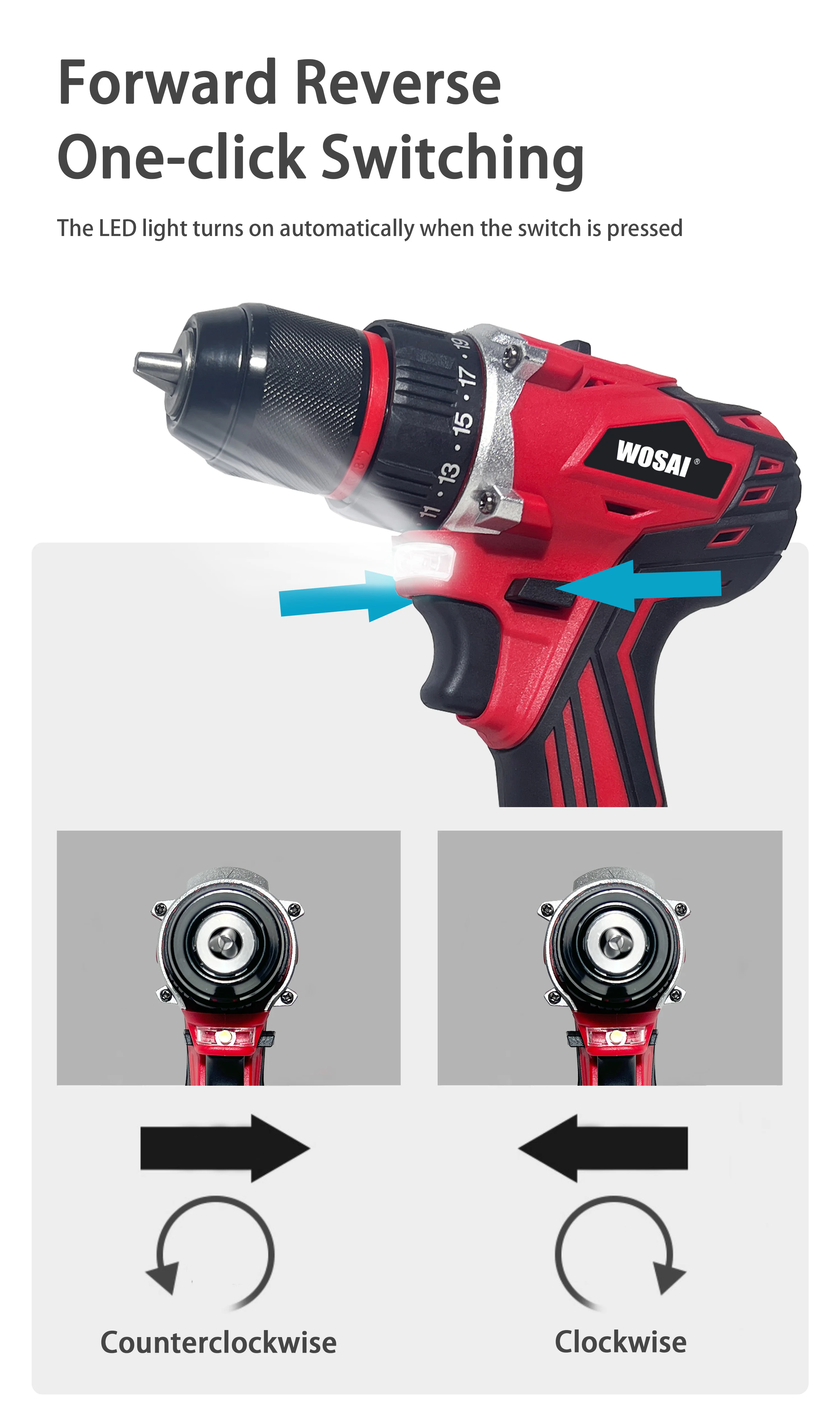 Wosai Power Drills Combo Para Electricistas Electric Drill Reverse