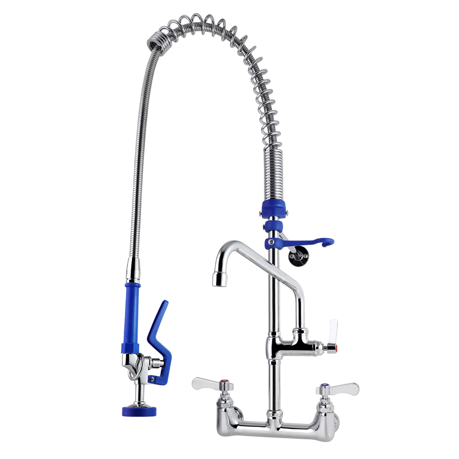 Commercial Restaurant Short Type Pre Rinse Unit Faucet Direct Wall Mounted 3 Compartments Sink for Kitchen Use manufacture