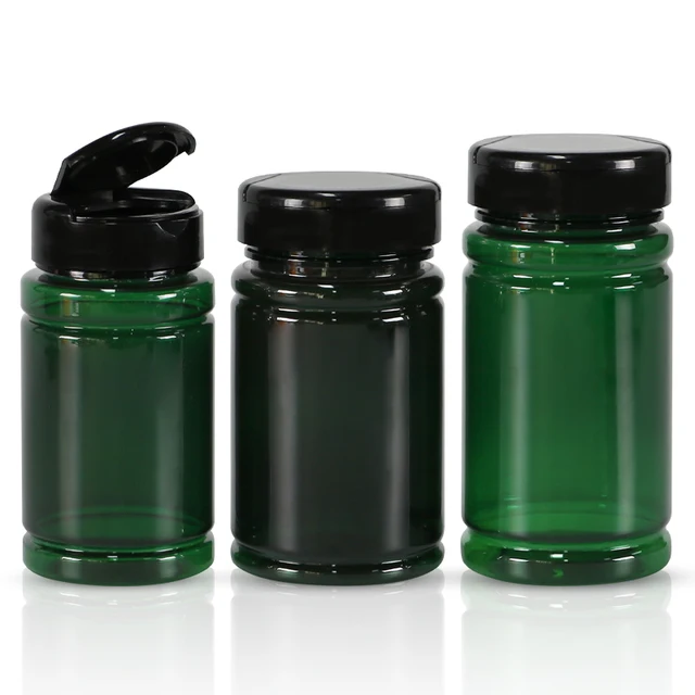 PET Plastic Bottle 100ml 120ml 150ml Custom volume Supplement Container Pill Capsule Vitamin Medical bottles with different lid