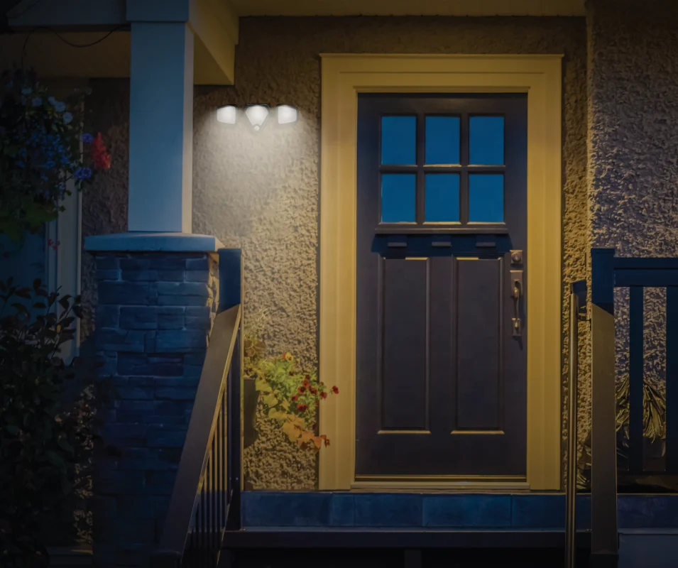 Водонепроницаемые уличные настенные светильники светодиодные с тремя головками и датчиком движения огни безопасности 750