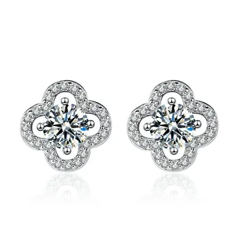 Qimei 925 Sterling Silver Ladies Moissanite Earrings Trendy Earrings 2024 Moissanite Stud Earrings