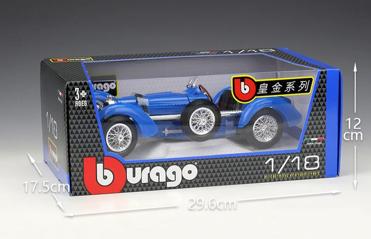 Burago 1:18 1934 Bugatti Type 59 Alloy Vintage Car Model