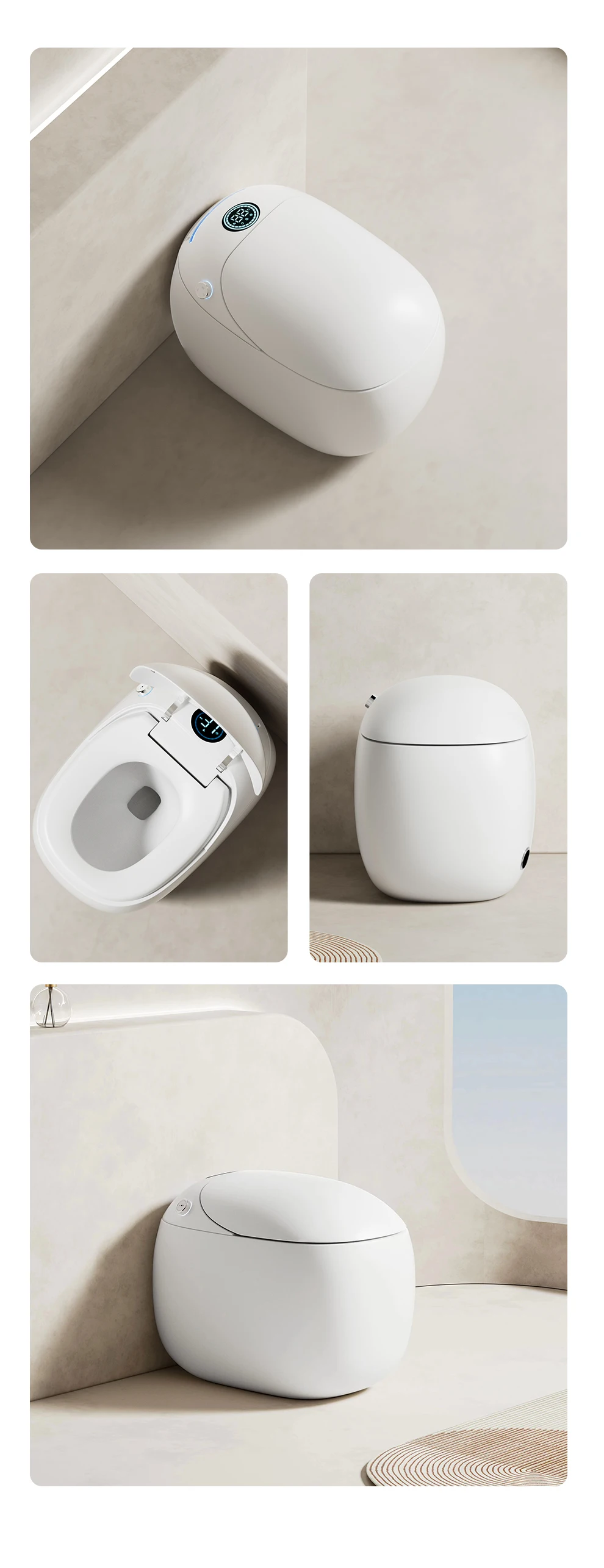 product factory new design intelligent ceramic sanitary wares egg shape automatic bathroom smart toilet-75