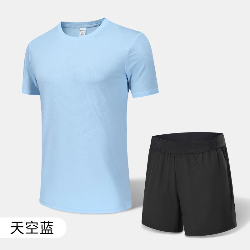 Quick-dry Suit Men's Outdoor Running Leisure Fitness Basketball Sports T Shirt and Short aperçu 18