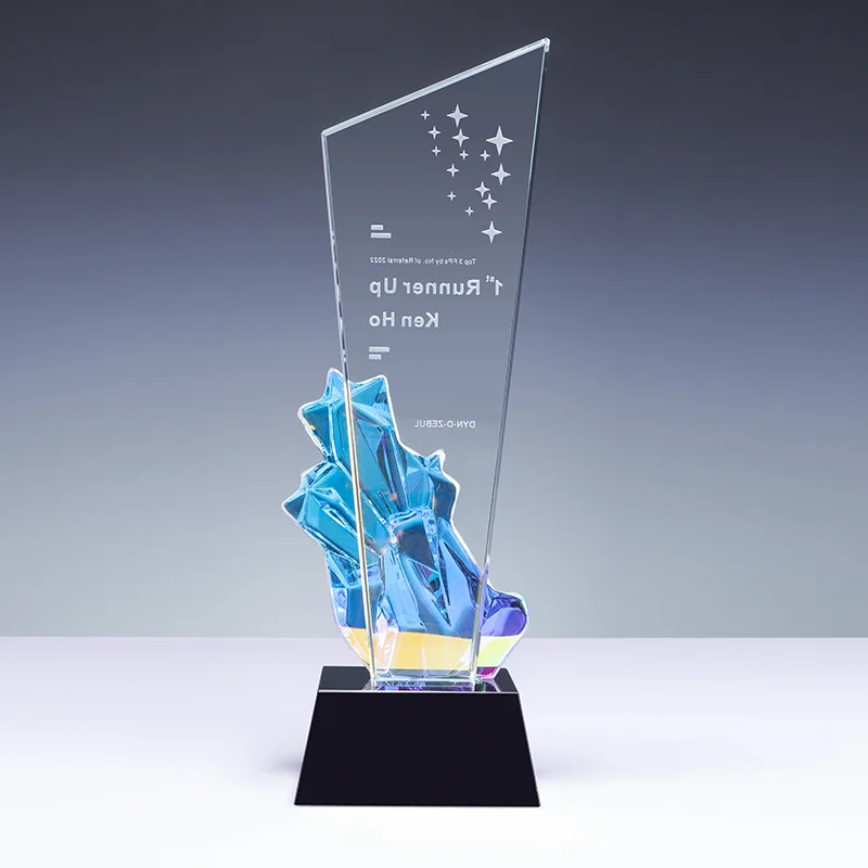 Honor Crystal High grade Business Gift Crafts Cheaper Glass Crystal Award Custom Crystal Trophy manufacture