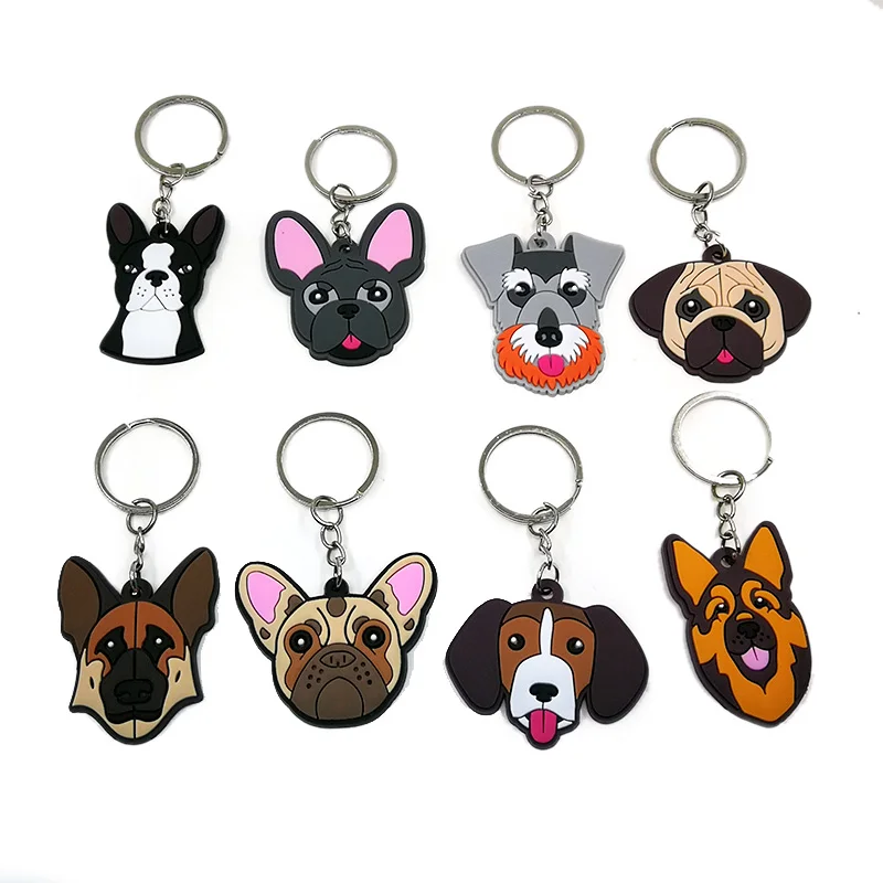 Wholesale Custom Silicon Keychain Animal Cartoon Key Rings Pattern
