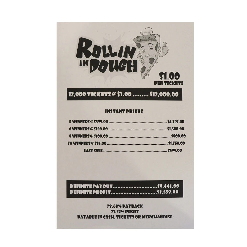 Popular  Custom Paper CMYK Printing One Window Pull Tab Tickets  Tear Off Open Scratch Card High Quality Lottery Ticket