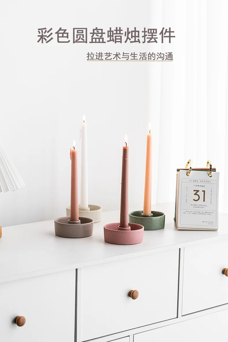Nordic Taper Candle Stand Decoration Ornament Candle Burning Display