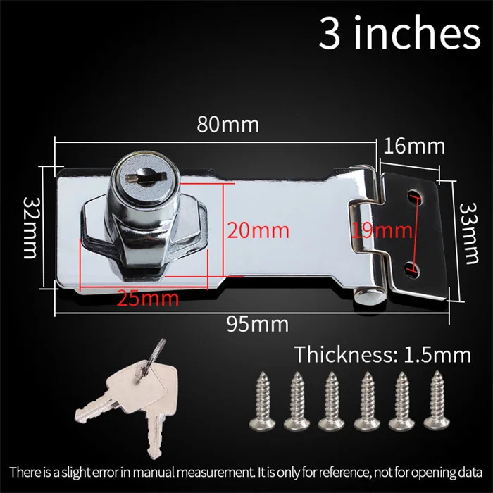 Copper Lock Core Copper Key 3inch Furniture Door Safety Hasp