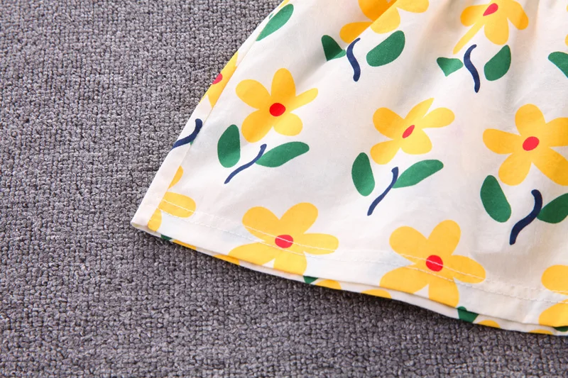 Summer New Covered With Big Flowers Girl Bow Dress Fashion Skirt