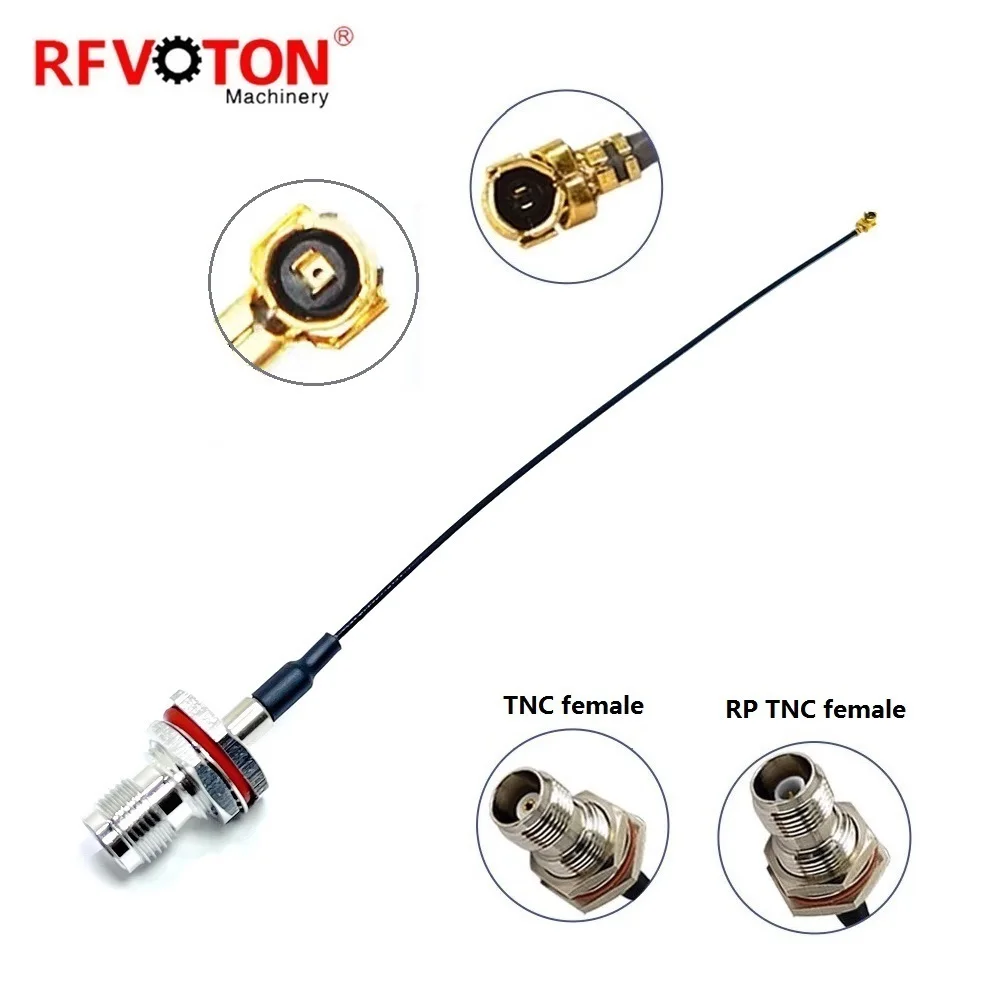 Waterproof TNC Female Bulkhead to UFL U.fl MHF 1 4 Female Low Loss RG1.13 RG1.37 0.81mm RF Pigtail Jumper Coaixal Cable Assembly