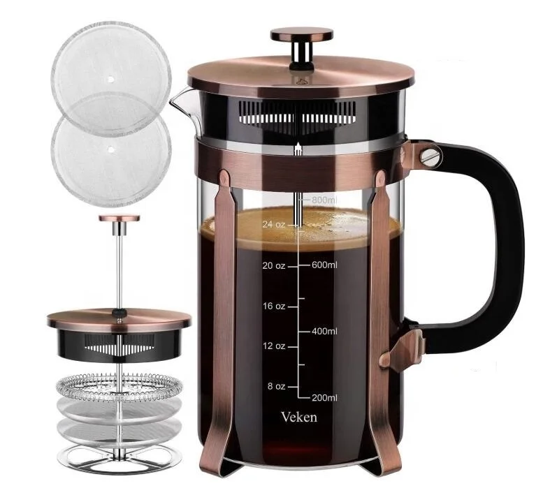 1pc Transparent Glass French Press Coffee Maker